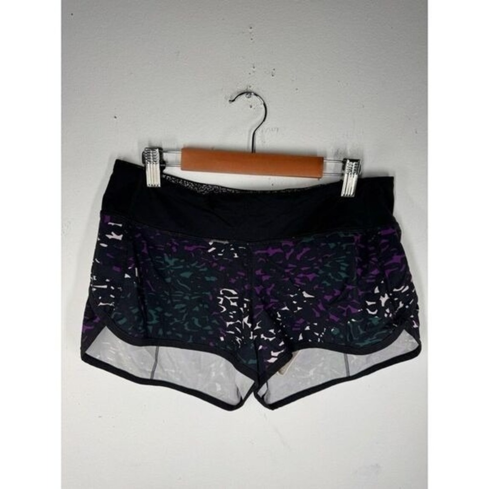 Lululemon Shorts Womens Black Purple Size 6 Speed Up Gym Activewear Athleisure - Picture 3 of 10